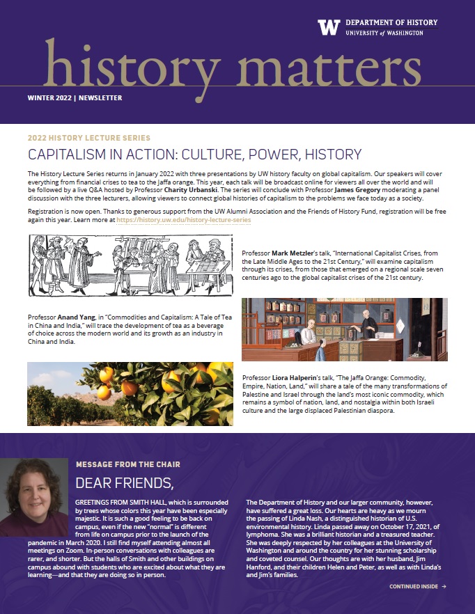 History Matters Newsletter | Department Of History | University Of ...