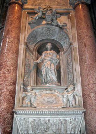 The tomb of Matilda of Tuscany in St. Peter's Basilica in Rome, sculpted by Bernini in 1633.