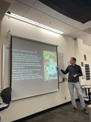 Dr. Van Duyn as he teaches world history to Sophomores at West Seattle High School.
