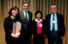 Mr. and Mrs. Shih with Vincent Y.C. Shih Professor of China Studies Madeleine Yue Dong and Professor Resat Kasaba, Director JSIS