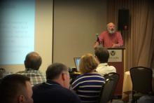 Professor Bruce Hevly speaking at Atomic West workshop