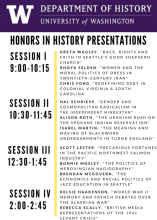 2016 Honors in History Presentations agenda